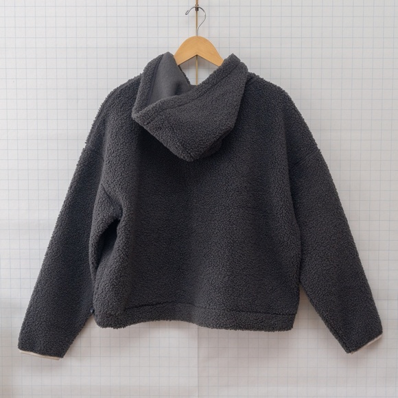 *NWT* Wild Fable Half Zip Anorak Hoodie Sherpa - Gray - Size L - Picture 6 of 9